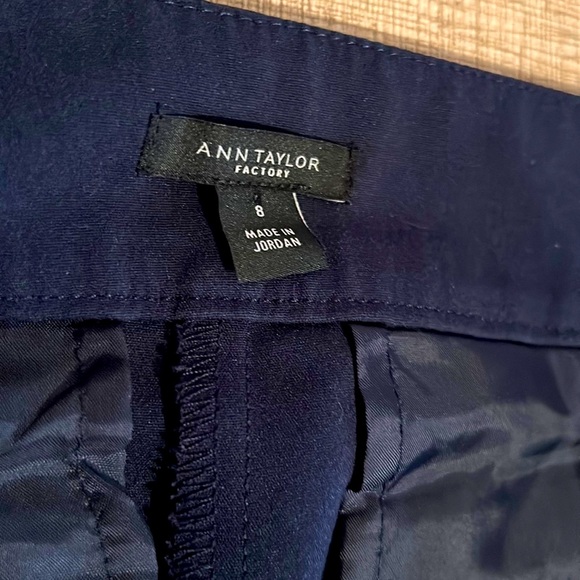 Ann Taylor navy blue dress pants with decorative front buttons. Like new. - Picture 4 of 8